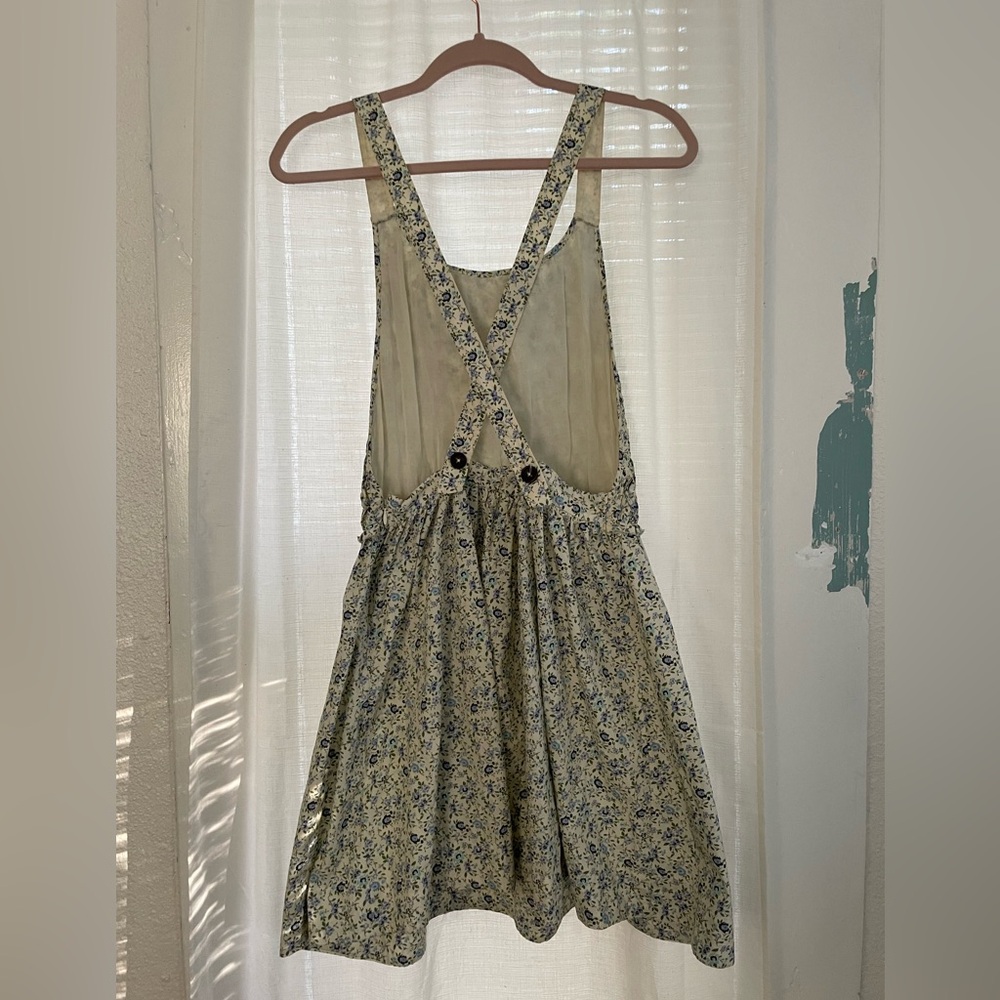 Free People Petunia Mini Dress; Ditsy Floral Cream & Blue - Picture 4 of 10